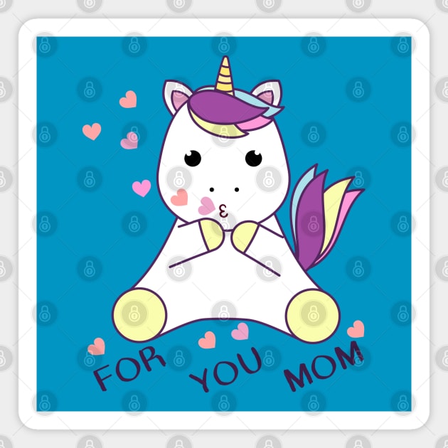 Baby unicorn - for you Mom Magnet by grafart